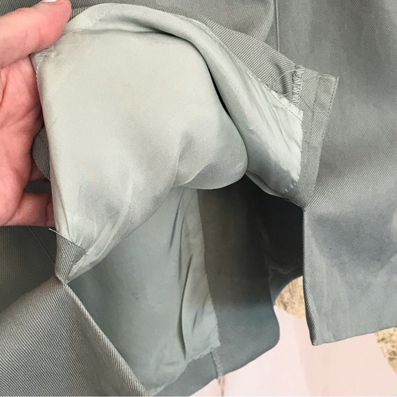 APERITIVE by WERNER | Vintage Tailored 100% Silk Green Mini Skirt Size 10 - Picture 5 of 15